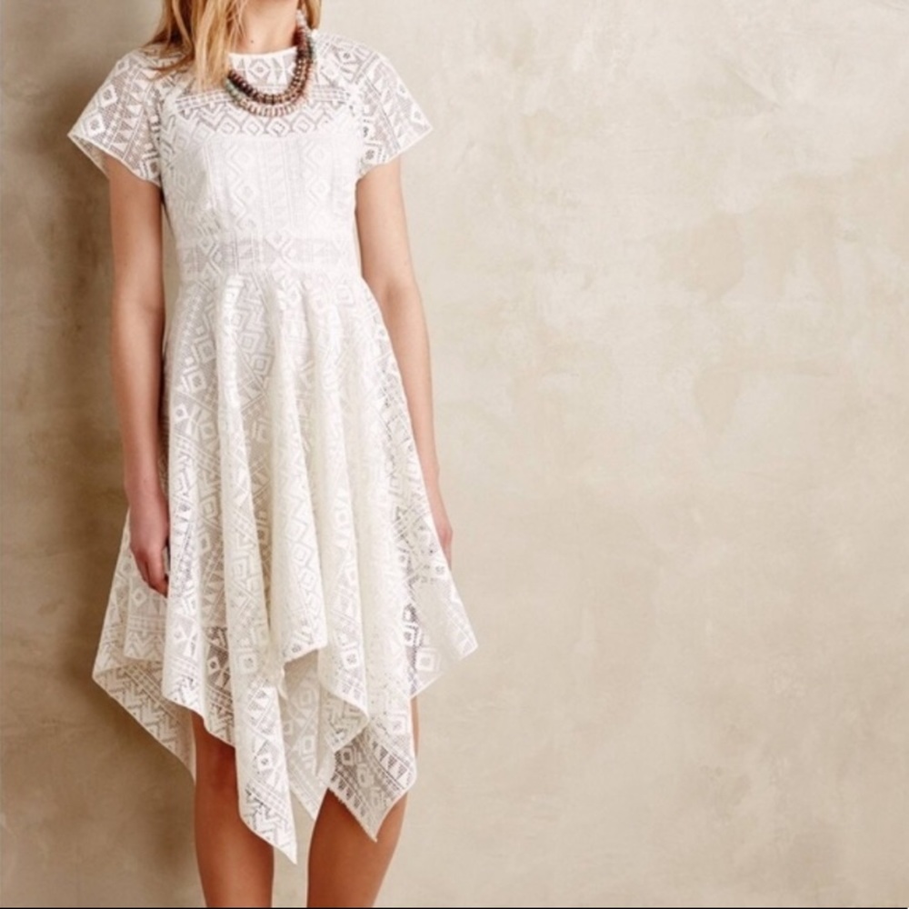 Anthropologie Maeve White Dress